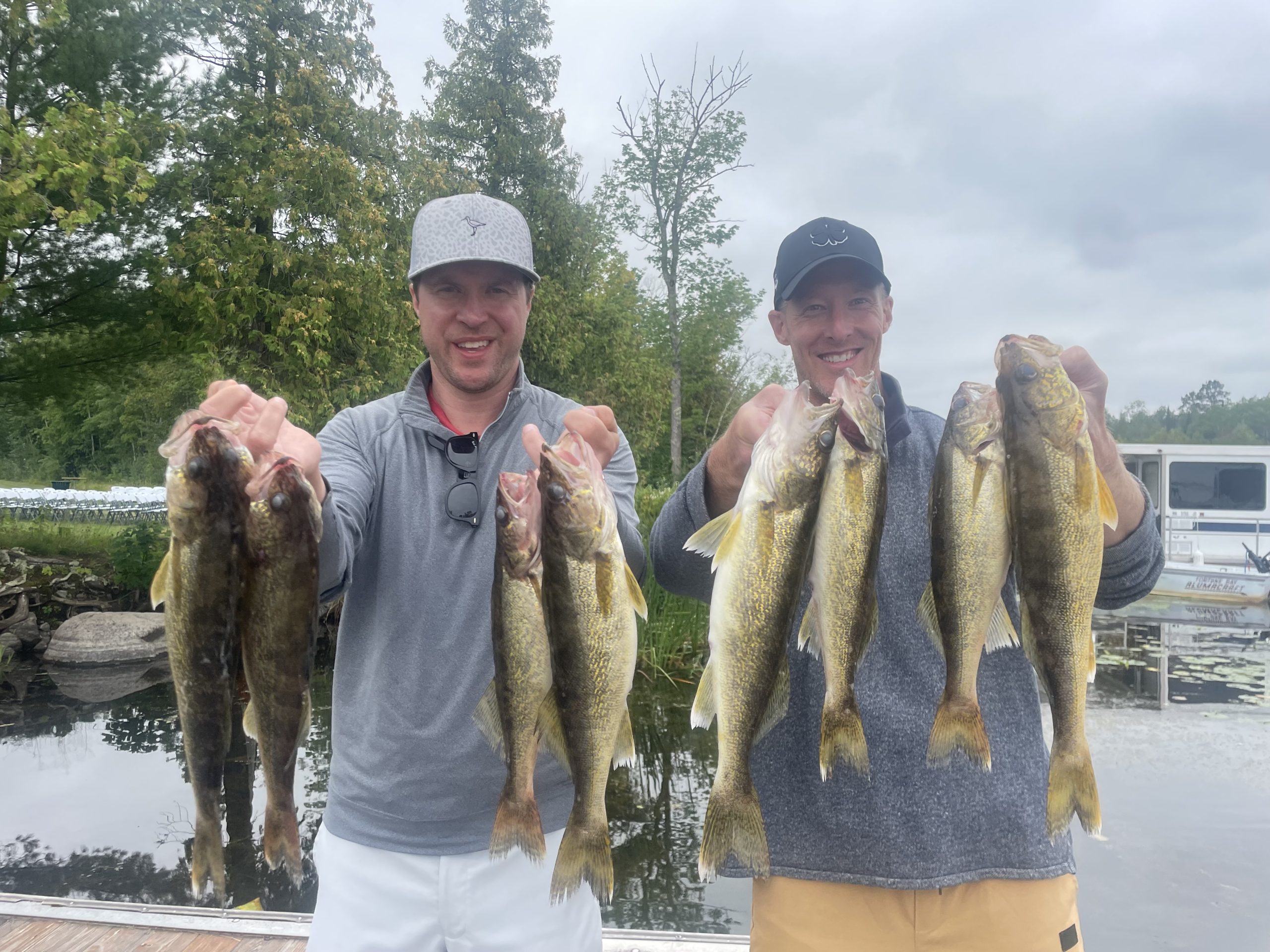 Mn Walleye fisherman showing off their catch